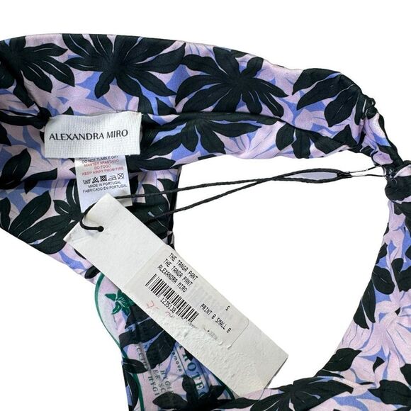 NEW Alexandra Miro Bikini Lola Top Tanga Bottom Palm Pink Blue Small - Picture 9 of 11
